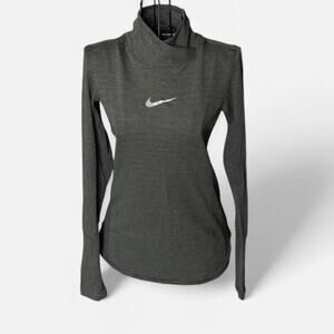 Nike Dri-FIT Gray/Green Mock Neck Running Shirt - Women's Size XS